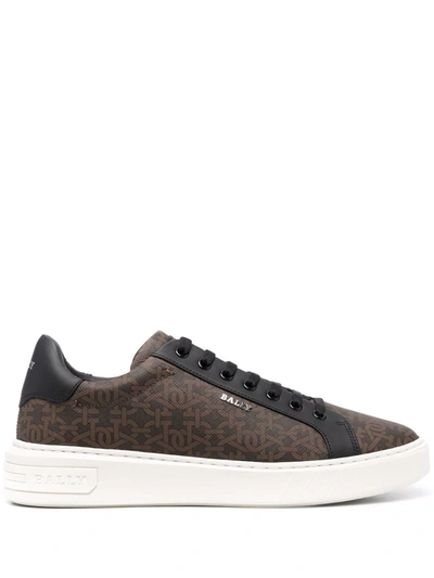 Shop Bally Monogram-print Low-top Trainers In Braun