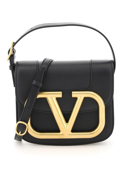 Shop Valentino Garavani Supervee Leather Bag In Black