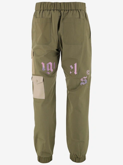 Shop Palm Angels Trousers In Verde