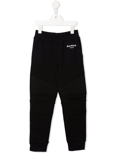 Shop Balmain Logo-print Track Pants In Black