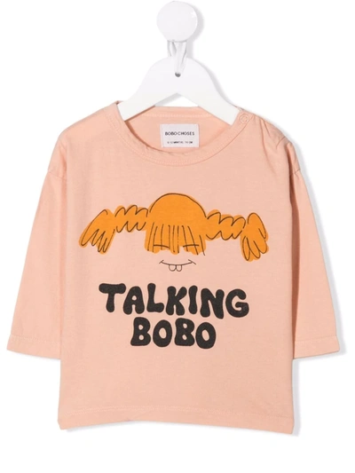 Shop Bobo Choses Talking Bobo T-shirt In Pink