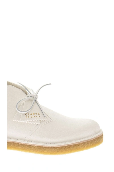 Shop Clarks Desert Boot - Suede Ankle Boot In White