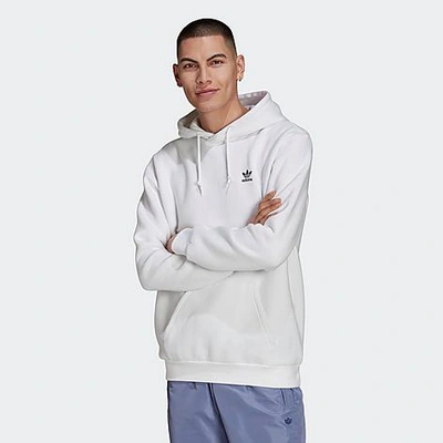 Shop Adidas Originals Adidas Men's Essentials Trefoil Pullover Hoodie In White