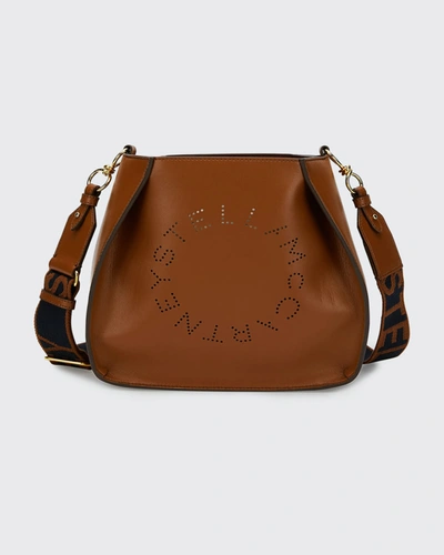 Shop Stella Mccartney Perforated Logo Alter Napa Crossbody Bag In Cinnamon