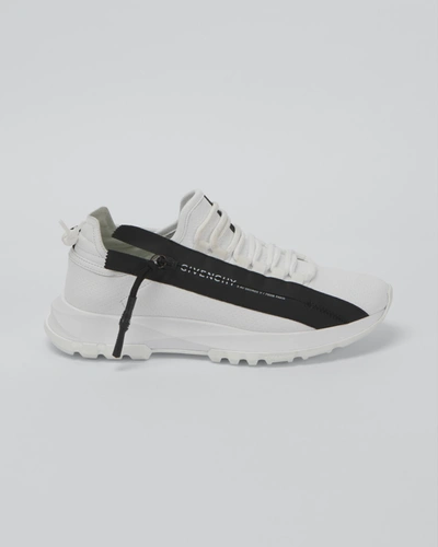 Shop Givenchy Spectre Logo Zip Runner Sneakers In White Black