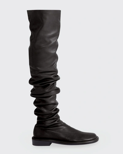 Shop Proenza Schouler Boyd Slouchy Stretch Thigh-high Boots In Black