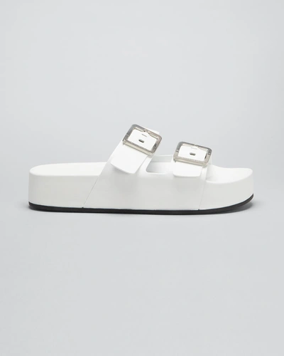 Shop Balenciaga Mallorca Dual-buckle Slide Sandals In Black