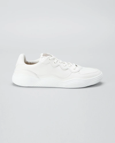 Shop Alaïa Leather Low-top Sneakers In Blanc Casse