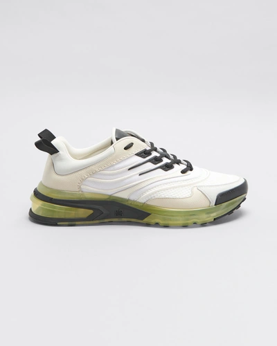 Shop Givenchy Giv 1 Mixed Leather Transparent-sole Runner Sneakers In Off White