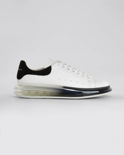 Shop Alexander Mcqueen Men's Oversized Two-tone Clear-sole Sneakers In White Blac