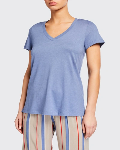Shop Hanro Sleep & Lounge Short-sleeve Shirt In Geranium