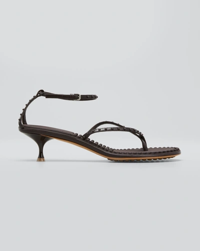 Shop Bottega Veneta 55mm Leather Bubble Crisscross Sandals In Fondant