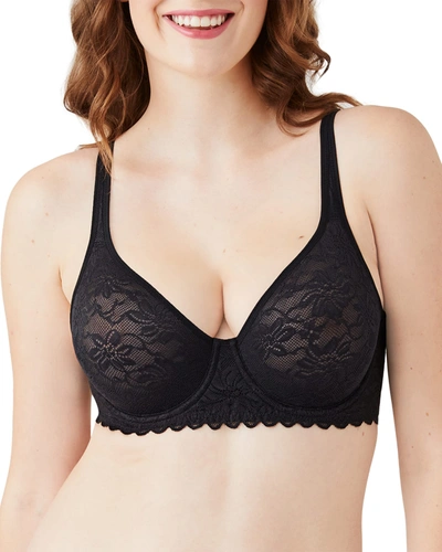 Wacoal Soft Sense Underwire Lace Bra In Black