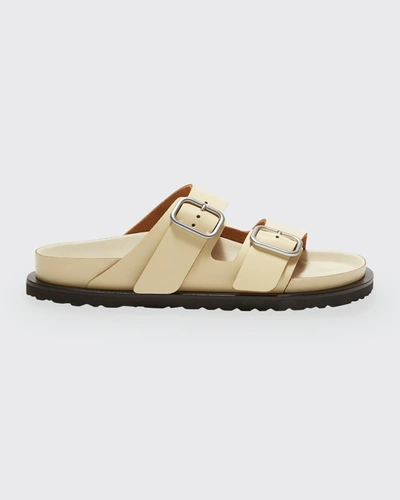 Shop Jil Sander X Birkenstock Arizona Dual-buckle Slide Sandals In Cream