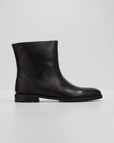 Shop Manolo Blahnik Motosa Calf Leather Ankle Boots In Blck 0015