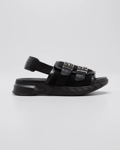 Shop Givenchy Marshmallow Slingback Sandals In Black