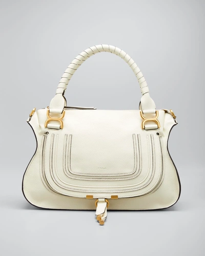 Shop Chloé Marcie Medium Satchel Bag In Natural White