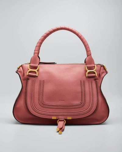 Shop Chloé Marcie Medium Satchel Bag In Faded Rose