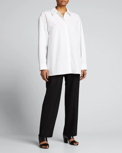 Shop Loulou Studio Espanto Oversized Poplin Shirt - Bci Cotton In White