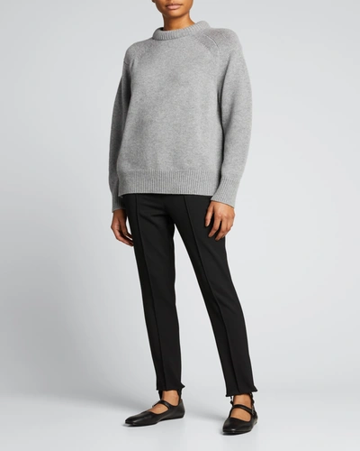 Shop Loulou Studio Wool-cashmere Boyfriend Sweater In Grey Melange