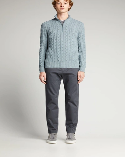 Shop Loro Piana Cashmere Cable-knit Sweater In J0p0 Tempesta Sky