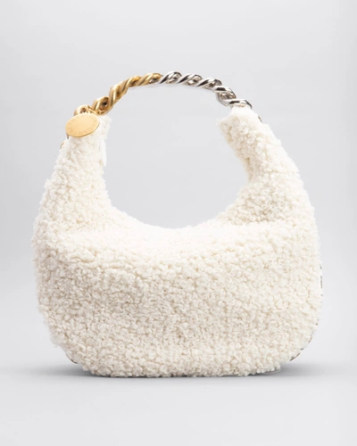 Shop Stella Mccartney Small Fff Two-tone Chain Shoulder Bag In White
