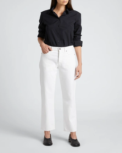 Shop The Row Montero Cropped Denim Jeans In White