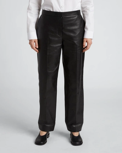 Shop The Row Becker Cropped Leather Pants In Black