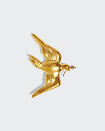 Shop Schiaparelli Lady Gaga Born This Way Foundation Dove Brooch (6 Cm) In Gold