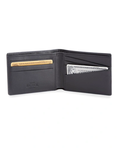 Shop Royce New York Rfid Blocking Bifold Wallet, Personalized In Navy Blue And Bla