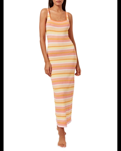 Shop Solid & Striped The Kimberly Technicolor Midi Dress In Technicolor Mosai