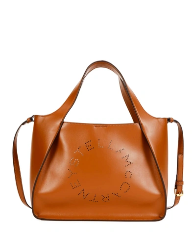 Shop Stella Mccartney Alter Napa Logo Crossbody Bag In Cinnamon