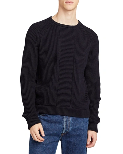 Shop The Row Men's Benji Crewneck Cashmere Sweater In Black