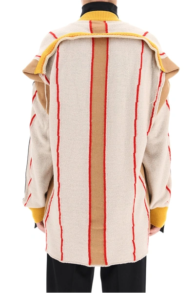 Ambush Pullover In Beige With Multicolor Intarsia In Mixed Colours