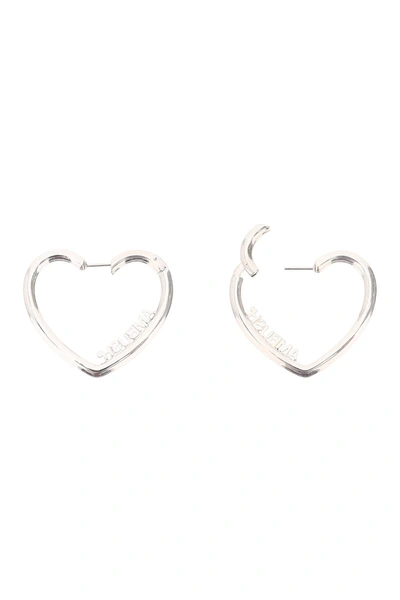 Shop Ambush Ladies Small Heart Hoop Earrings In Silver