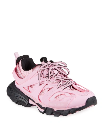 Shop Balenciaga Track Colorblock Mesh Sneakers In Pink Black