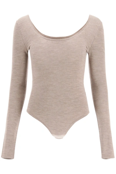 Shop Gabriela Hearst Emily Bodysuit In Beige