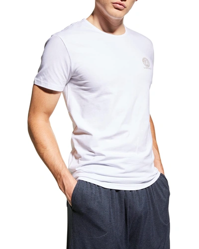 Shop Versace Men's 2-pack Medusa Head Logo T-shirt In White-black