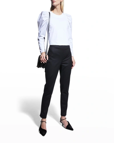 Shop Carolina Herrera Skinny-leg Cotton Pants - Bci Cotton In Black