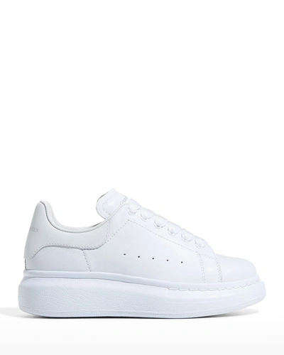 Shop Alexander Mcqueen Kid's Oversized Glow-in-the-dark Sneakers, Toddler/kids In 100 White