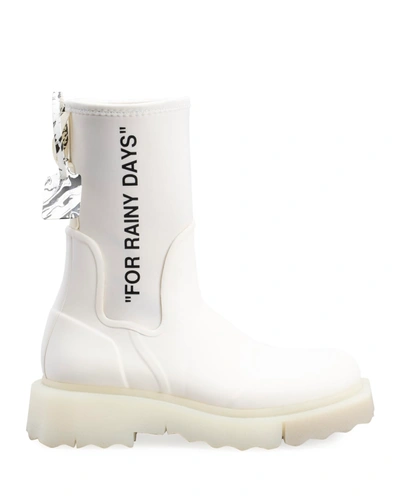 Shop Off-white For Rainy Days Rubber Booties In Whiteblack