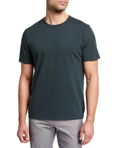 Shop Vince Men's Garment-dyed Crewneck T-shirt In Washed Evergreen