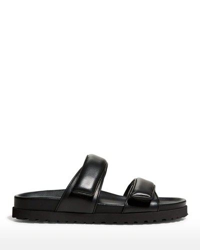 Shop Gia X Pernille Lambskin Dual-grip Sporty Sandals In Black