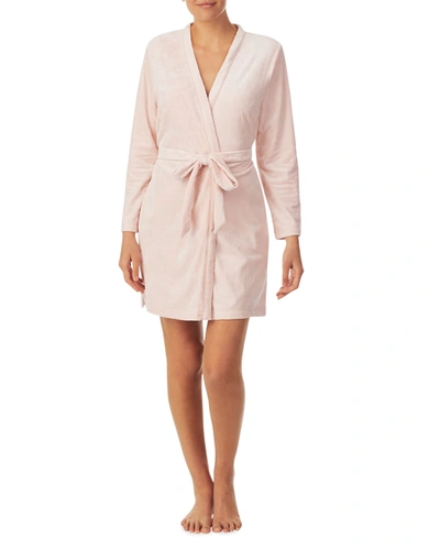 Shop Kate Spade Short Long-sleeve Robe In Srose/pt