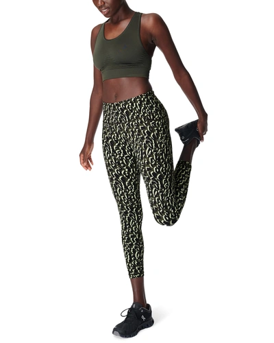 Shop Sweaty Betty Power 7/8 Workout Leggings In Green Leopard Pri