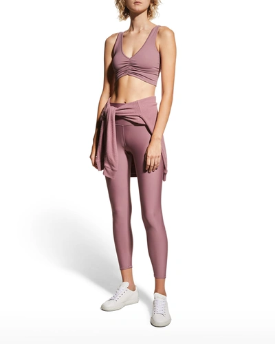 Shop Alo Yoga Wild Thing Ruched Sports Bra In Woodrose