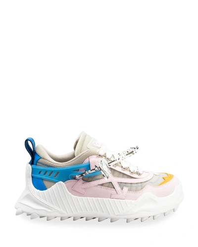 Shop Off-white Odsy 1000 Colorblock Sculpted-sole Sneakers In Beigepink