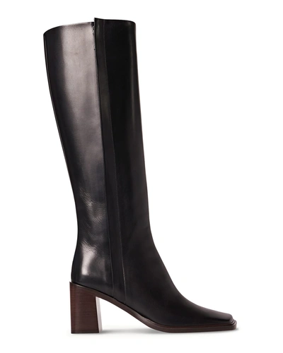 Shop The Row Patch Calfskin Tall Zip Boots In Black