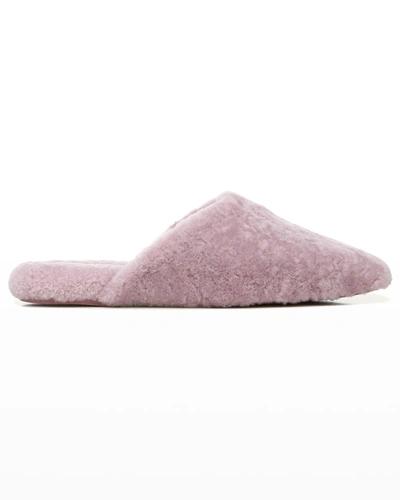 Shop Vince Callum Shearling Cozy Slide Mules In Beetroot