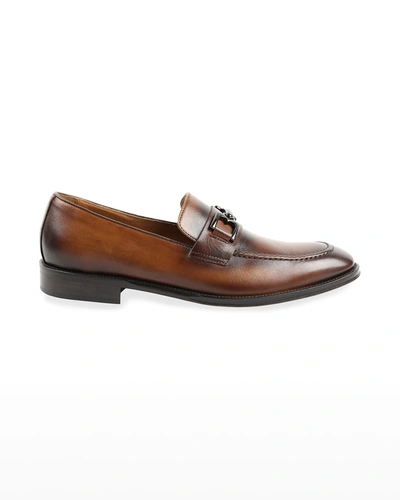 Shop Bruno Magli Men's Alpha Leather Loafers In Cognac Calf